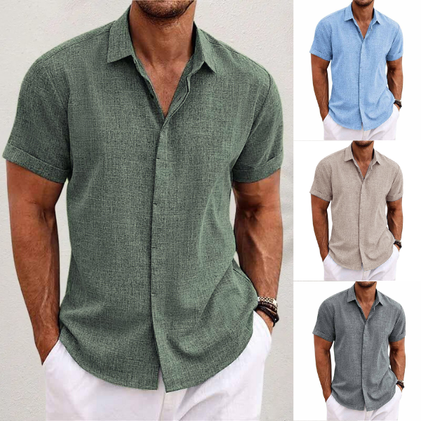 Oliver | short-sleeve shirt in cotton and linen