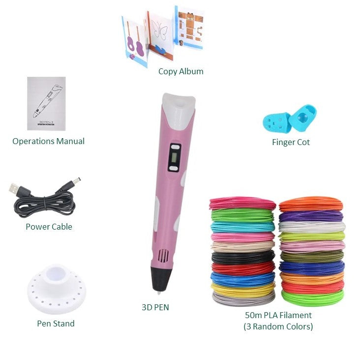 Kit de inicio de bolígrafo 3D - 100M de filamento - 10 colores