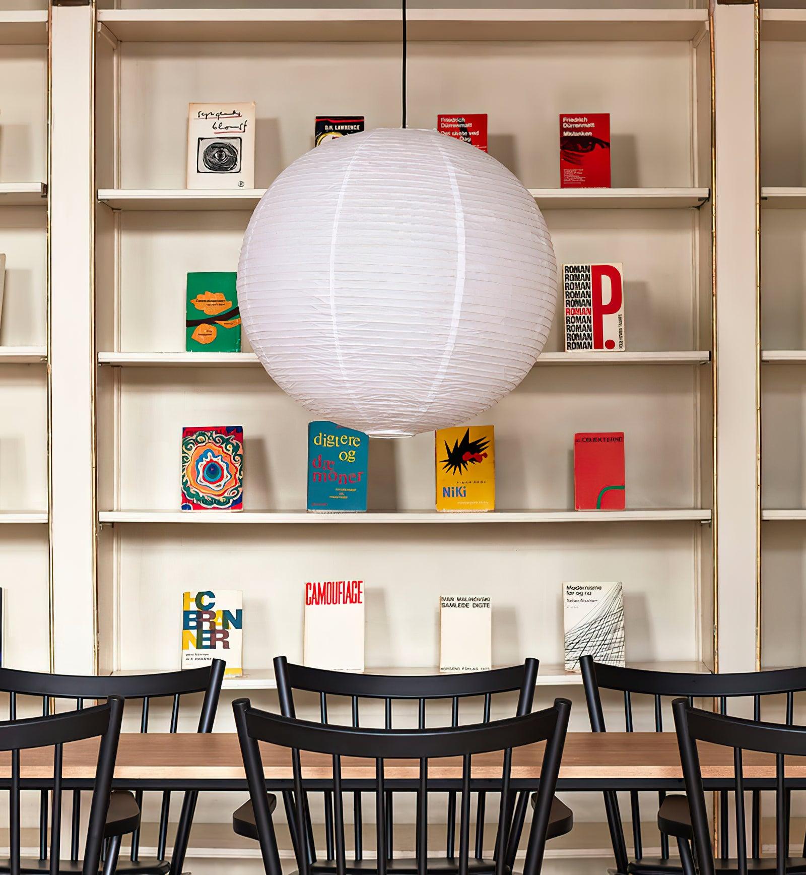 Japanese Washi Paper Globe Pendant Light 1-Light