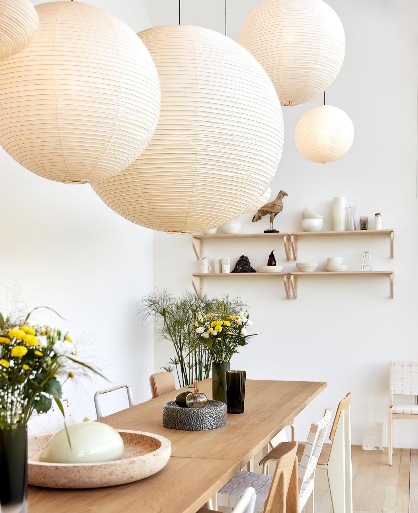 Japanese Washi Paper Globe Pendant Light 1-Light
