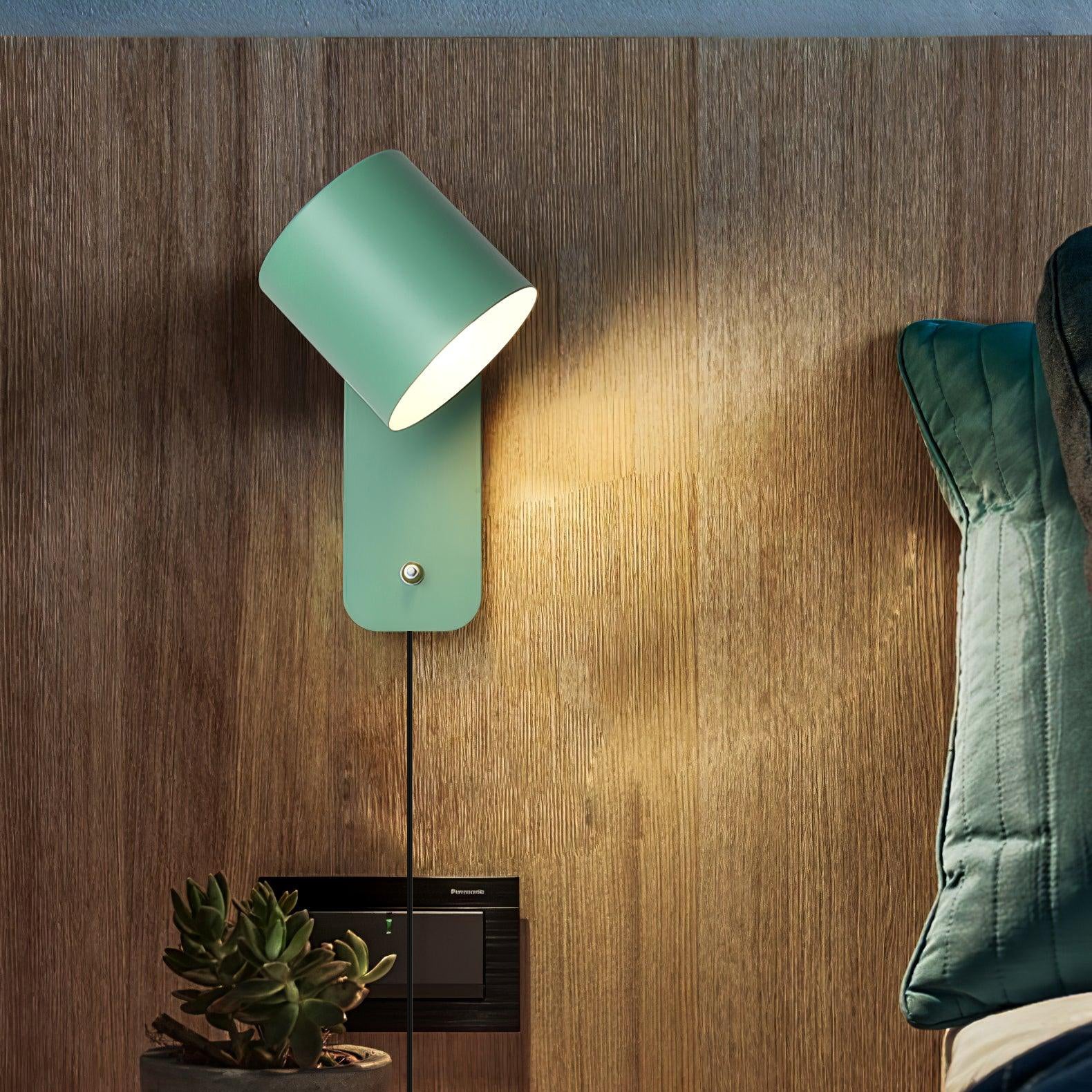 Modern Minimalist Rotatable Cylinder Plug-In Wall Sconce 1-Light