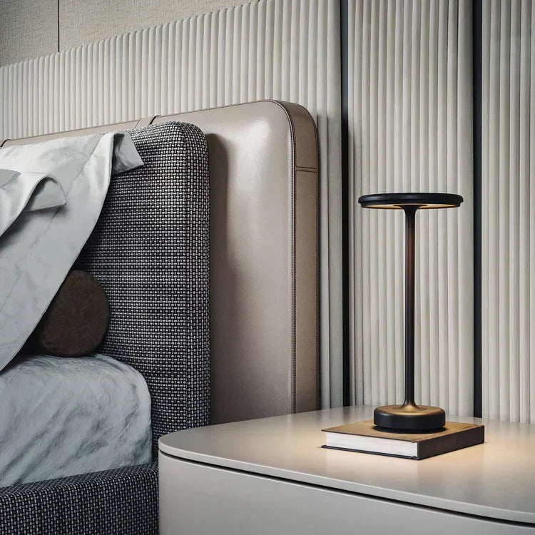 Modern Brass Cone LED Rechargeable Table Lamp 1-Light