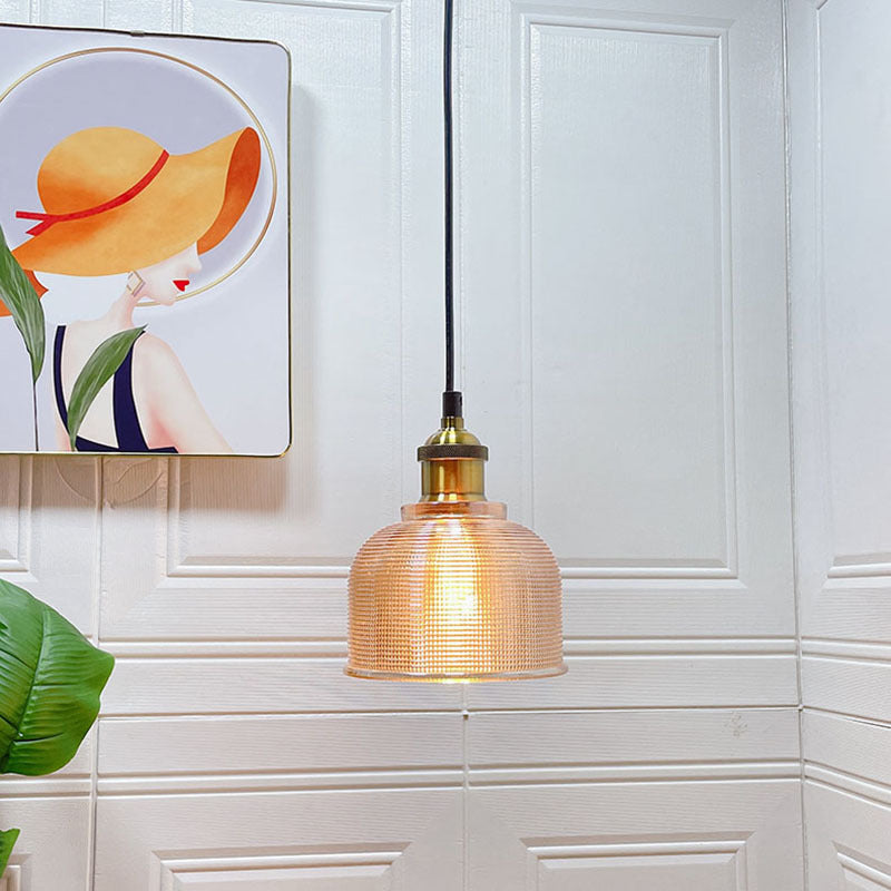 Vintage Textured Glass Pendant 1-Light