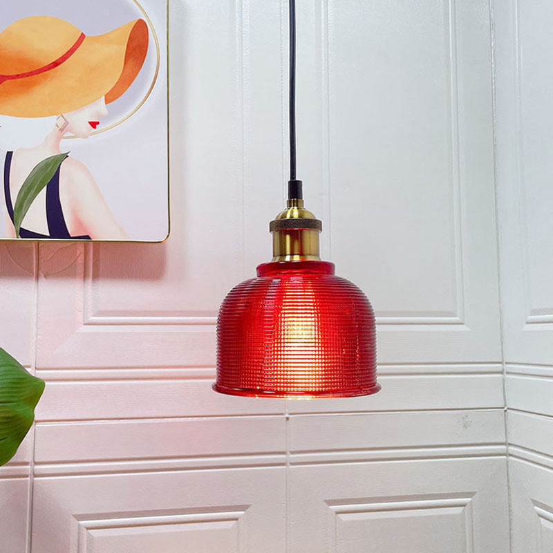Vintage Textured Glass Pendant 1-Light