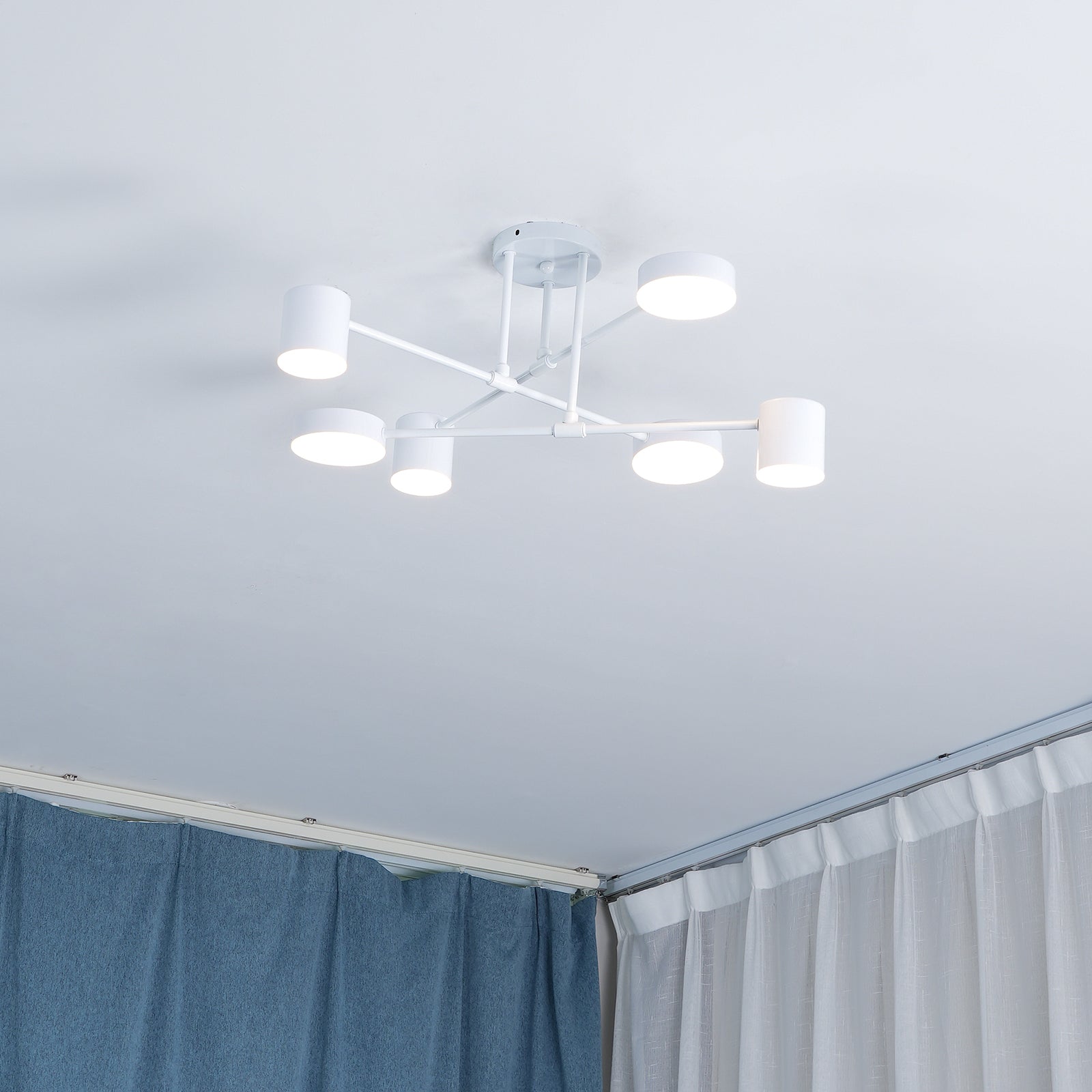 Modern Brass Globe LED Sputnik Ceiling Light 6-Light