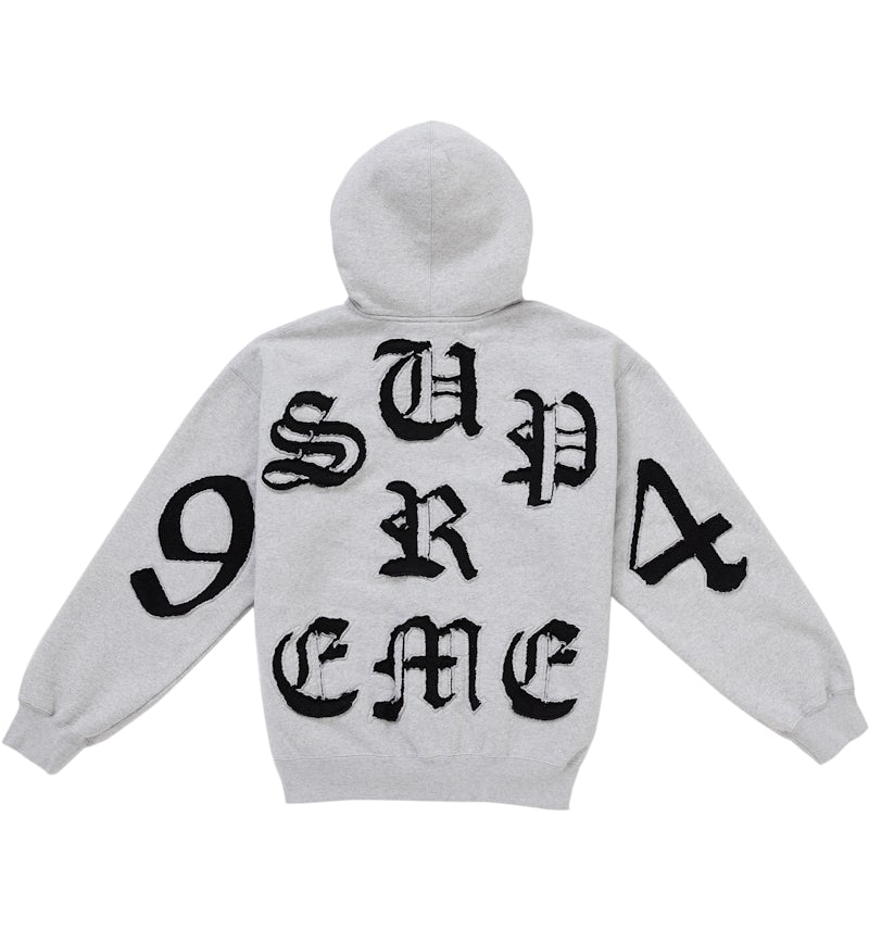 Supreme Cut Out Zip Up Hooded Sweatshirt Heather Grey