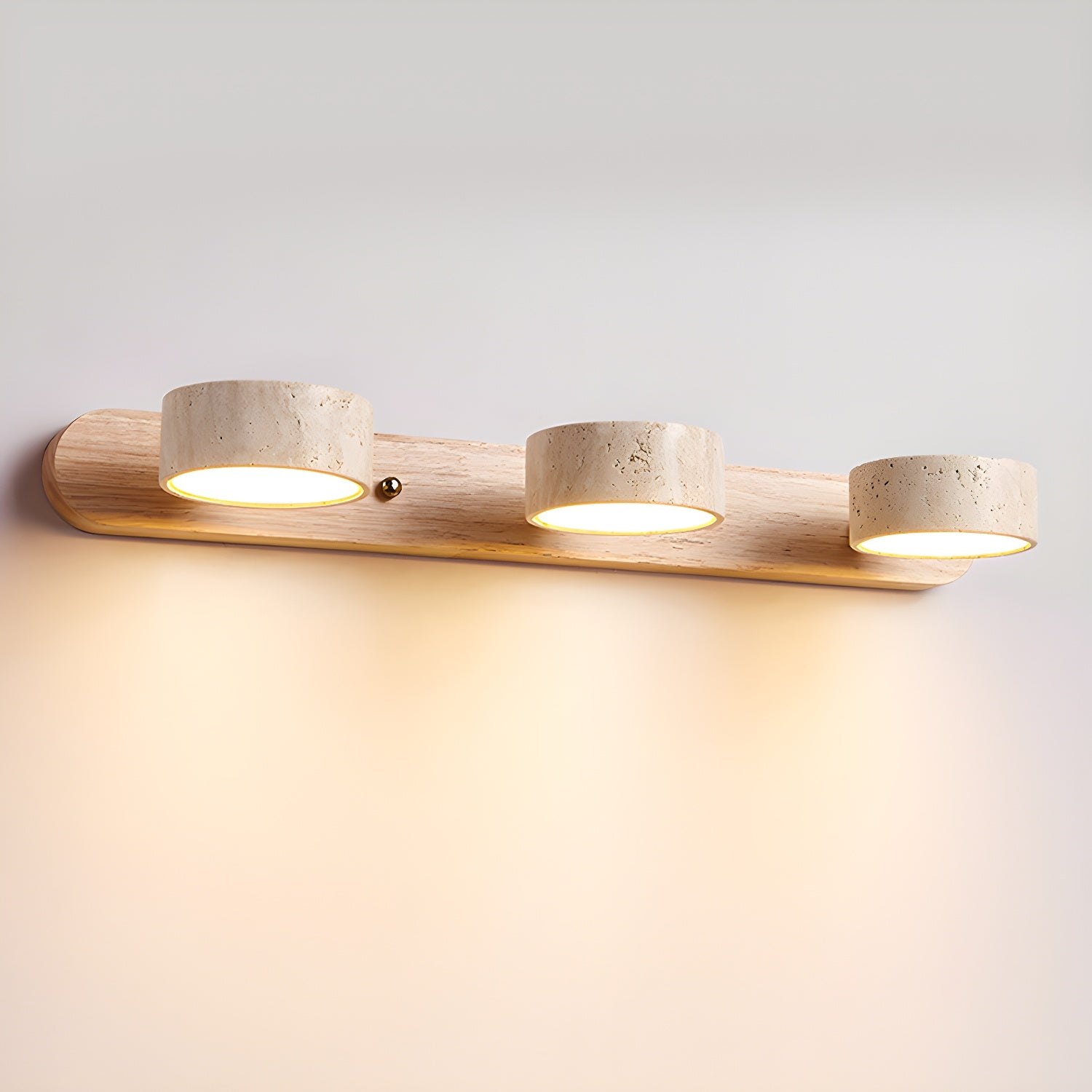 Modern Travertine Round LED Wall Sconce 1-Light