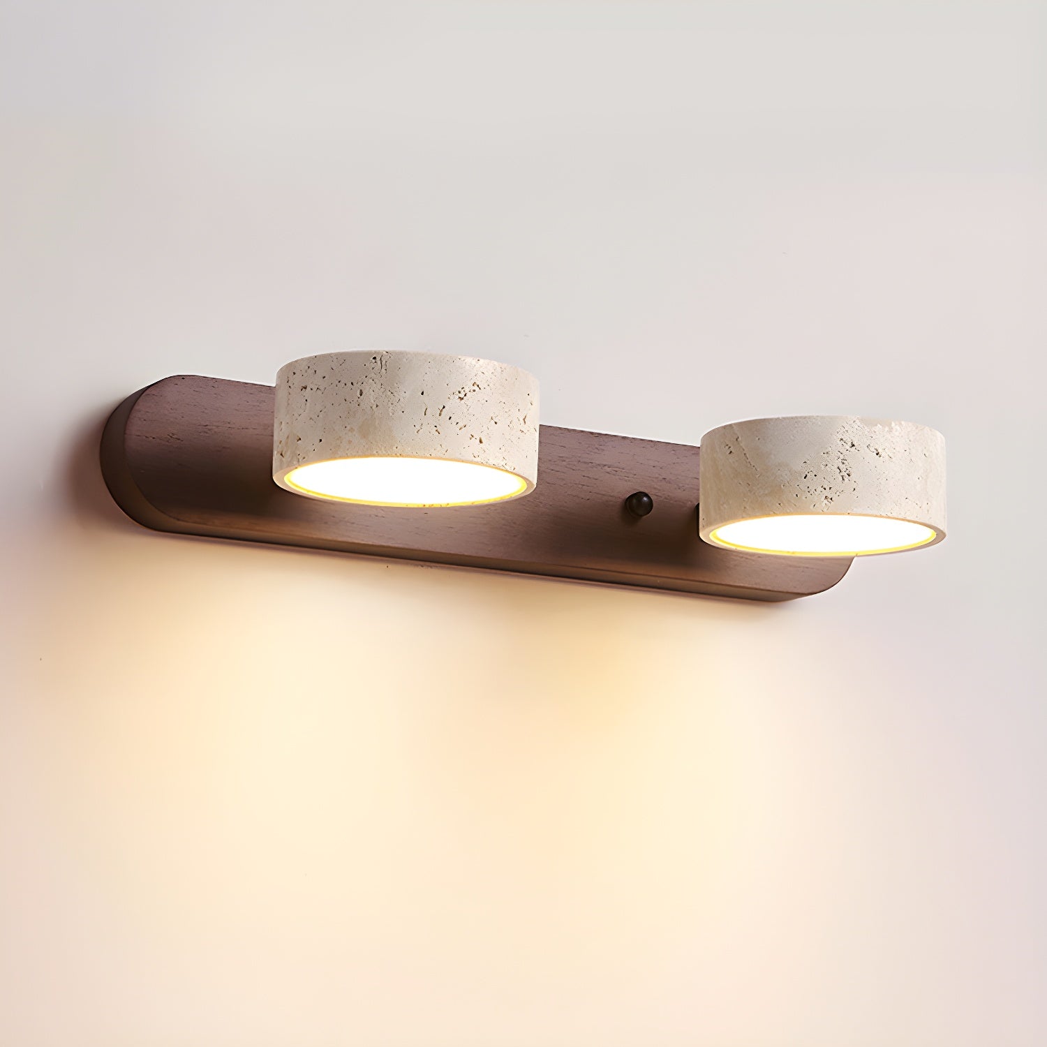 Modern Travertine Round LED Wall Sconce 1-Light