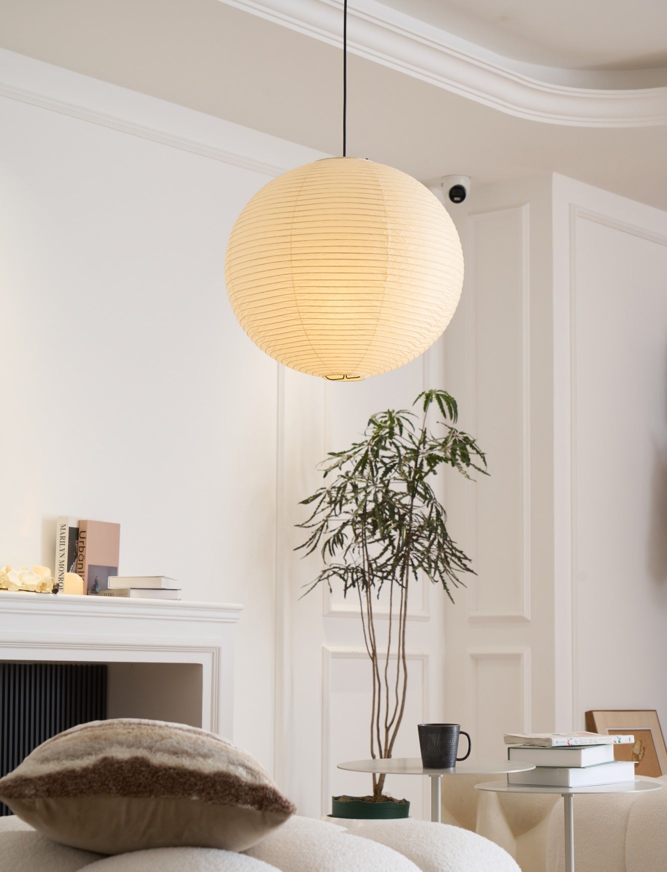 Japanese Washi Paper Globe Pendant Light 1-Light