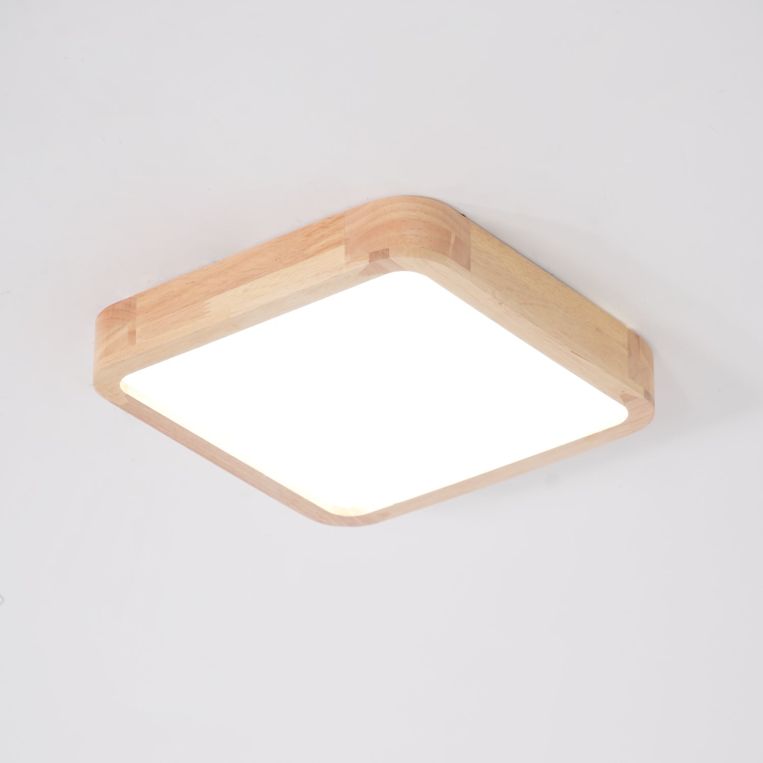 Modern Nordic Round Wooden LED Flush Mount Ceiling 1-Light