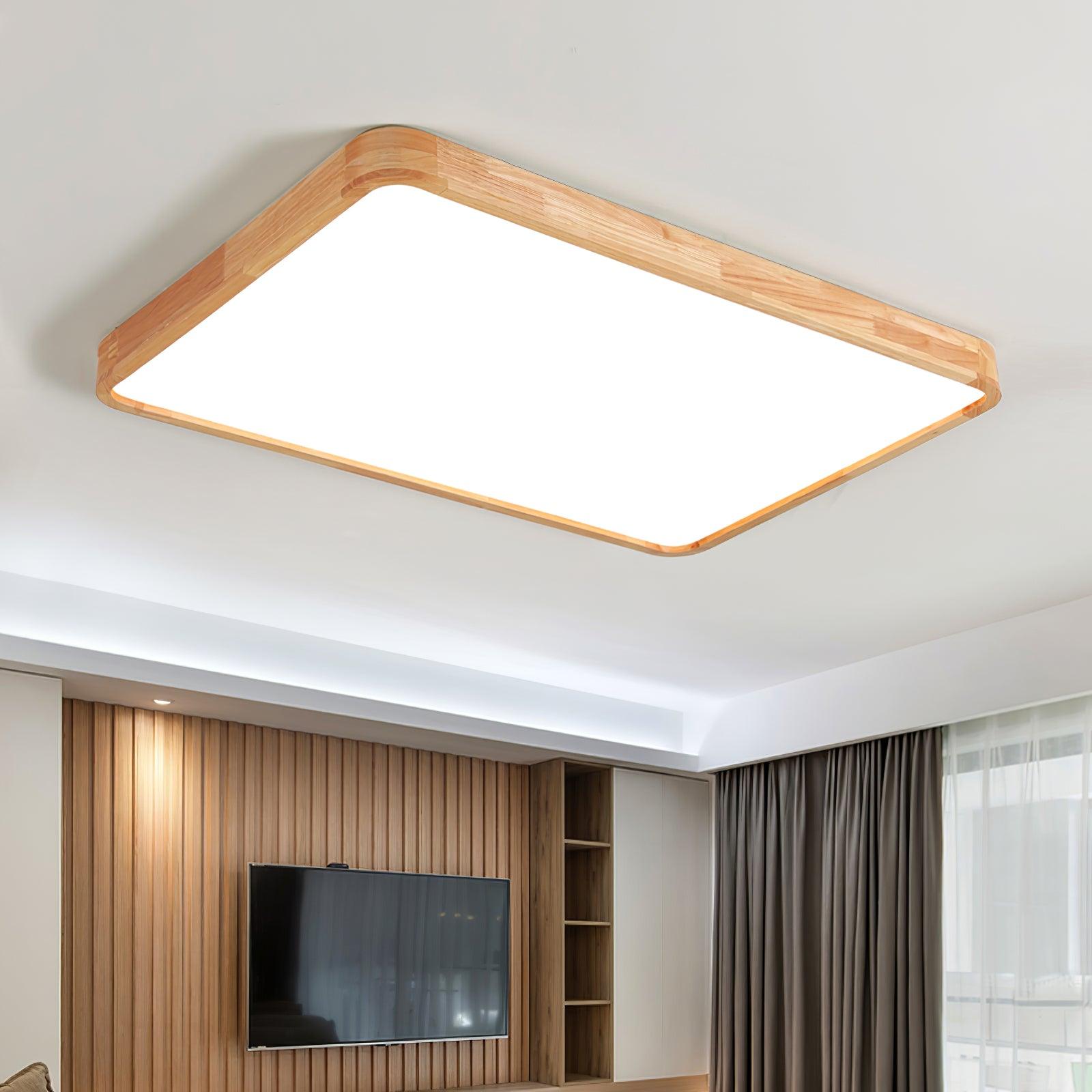 Modern Nordic Round Wooden LED Flush Mount Ceiling 1-Light