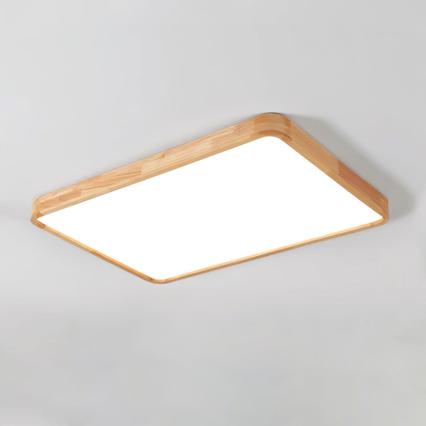 Modern Nordic Round Wooden LED Flush Mount Ceiling 1-Light