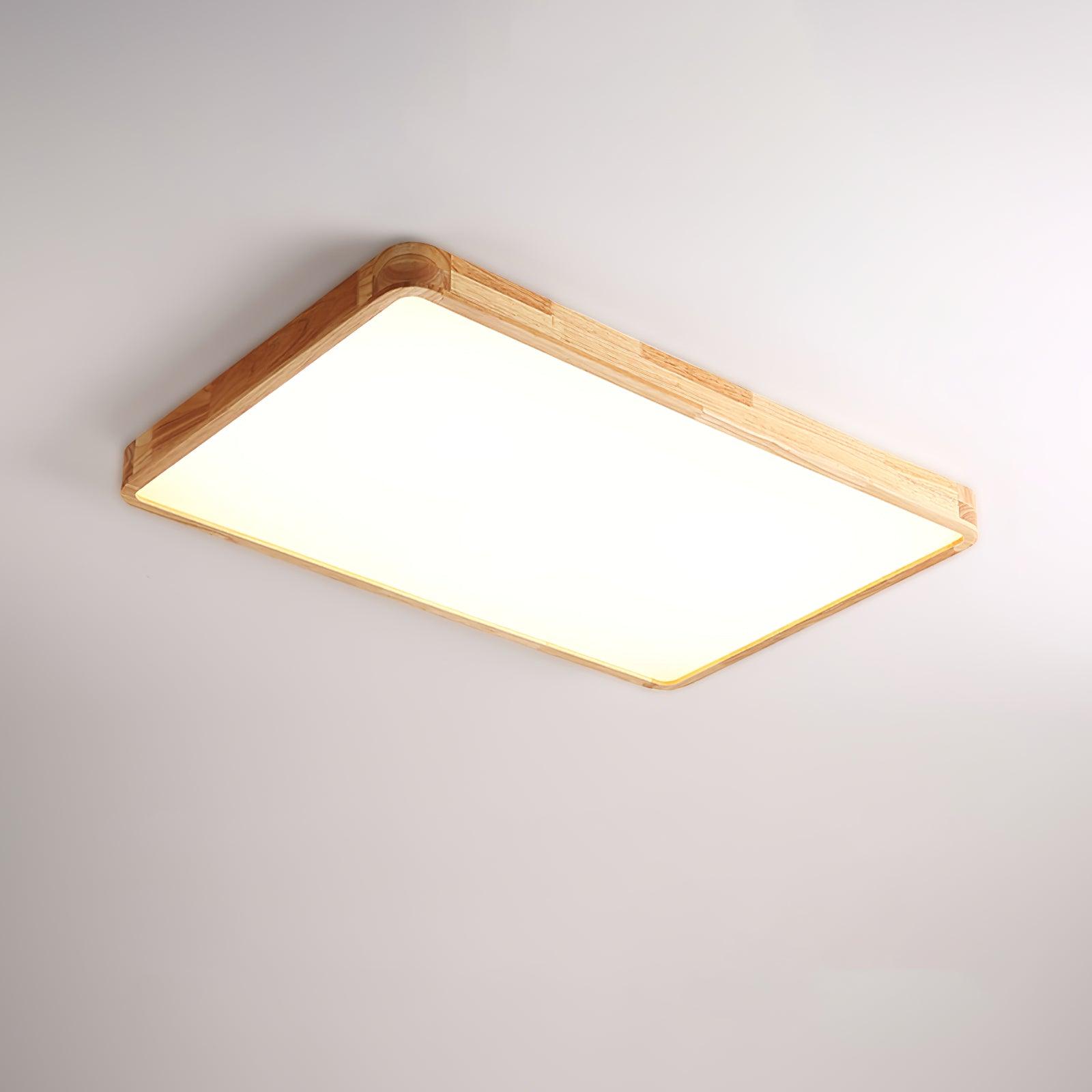 Modern Nordic Round Wooden LED Flush Mount Ceiling 1-Light