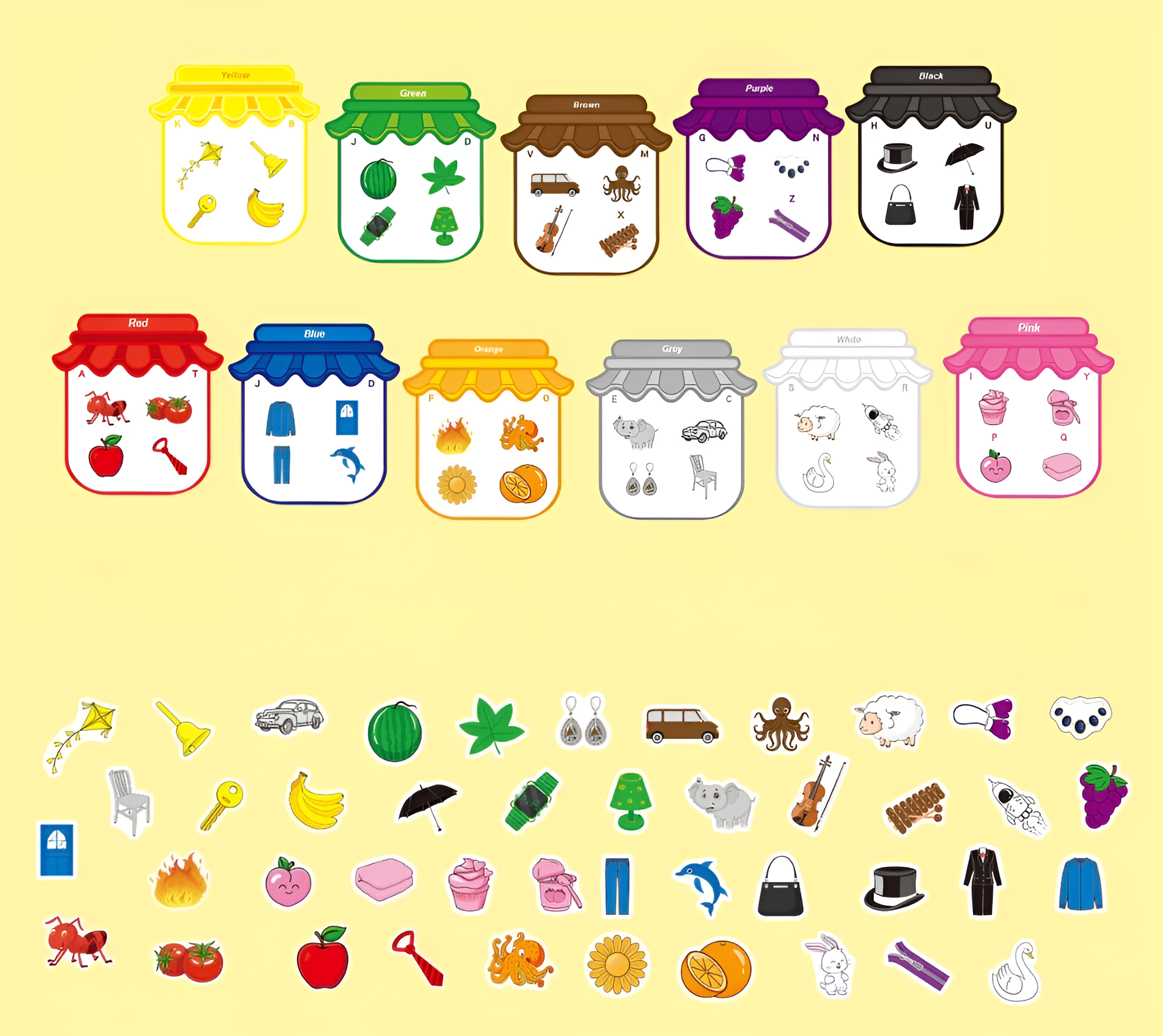 Juego de combinación de colores magnético Montessori