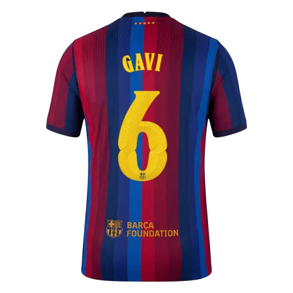 GAVI #6 Barcelona Home Match Jersey Player Version 2026/27 - UCL Font - Image 1