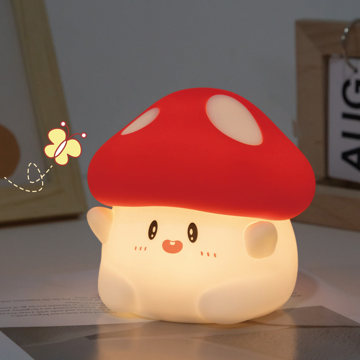 Squishy Siliconen Schattige Paddenstoel LED Nachtlamp - Perfect Cadeau voor Kinderen & Meisjes