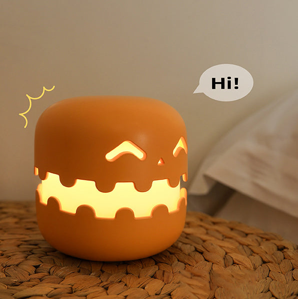 Lámpara nocturna LED de fantasma de Halloween de silicona suave con toque