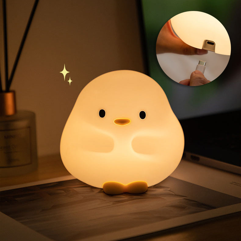 Snuggly Duck Night Light LED Squishy Silicone Tap Lamp Best Gift for Baby & Girl