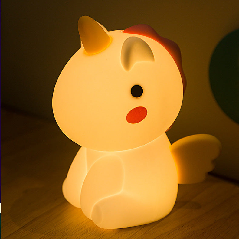 Lampada Notturna LED Tap Tap Unicorno Morbido Miglior Regalo per Bambini e Ragazze