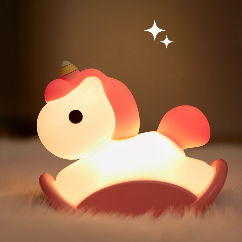 Lampada Notturna LED Tap Tap Unicorno Morbido Miglior Regalo per Bambini e Ragazze