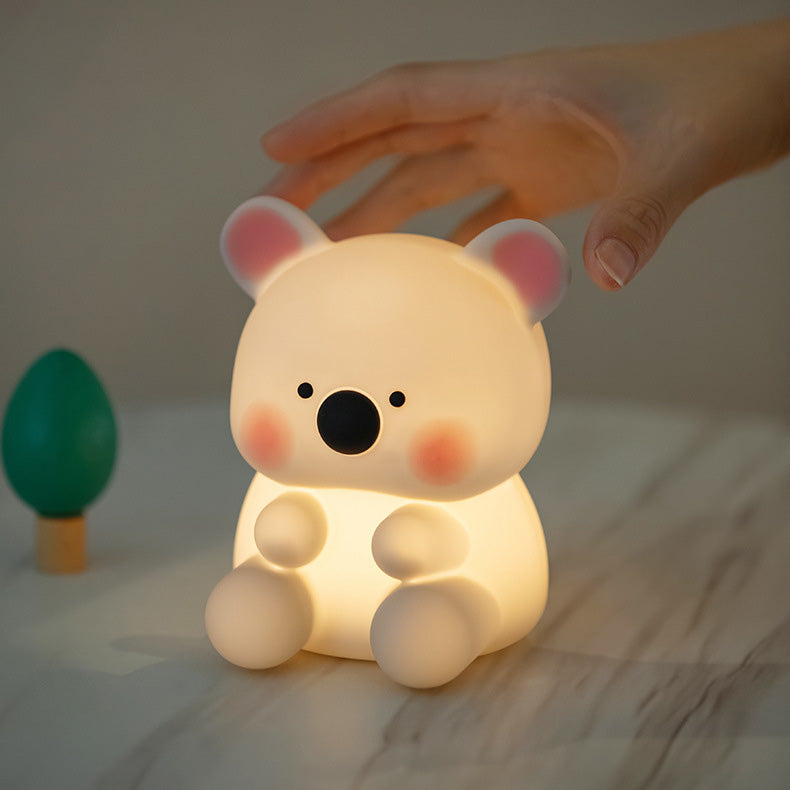 Squishy Siliconen Koala Met Hoed LED Nachtlamp - Perfect Cadeau voor Kinderen & Meisjes
