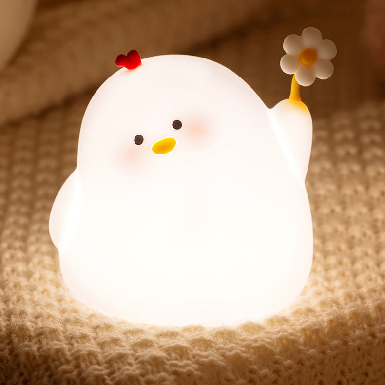 Schattige Kip Nachtlamp LED Squishy Siliconen Tap Lamp Beste Cadeau voor Baby & Meisje
