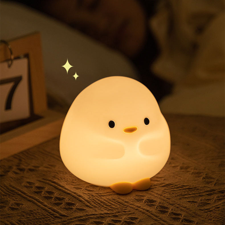 Snuggly Duck Night Light LED Squishy Silicone Tap Lamp Best Gift for Baby & Girl