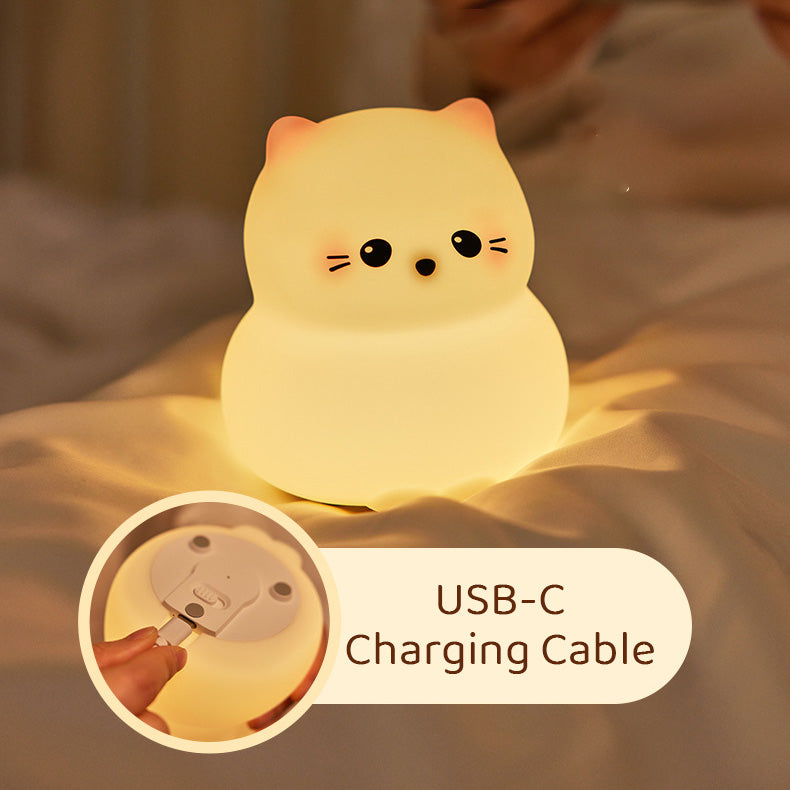 Lampada Notturna Tap Gattino Carino Miglior Regalo per Bambini e Ragazze