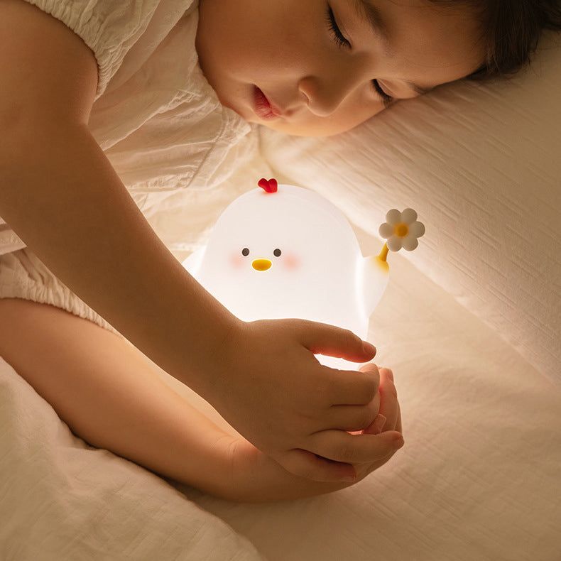 Schattige Kip Nachtlamp LED Squishy Siliconen Tap Lamp Beste Cadeau voor Baby & Meisje