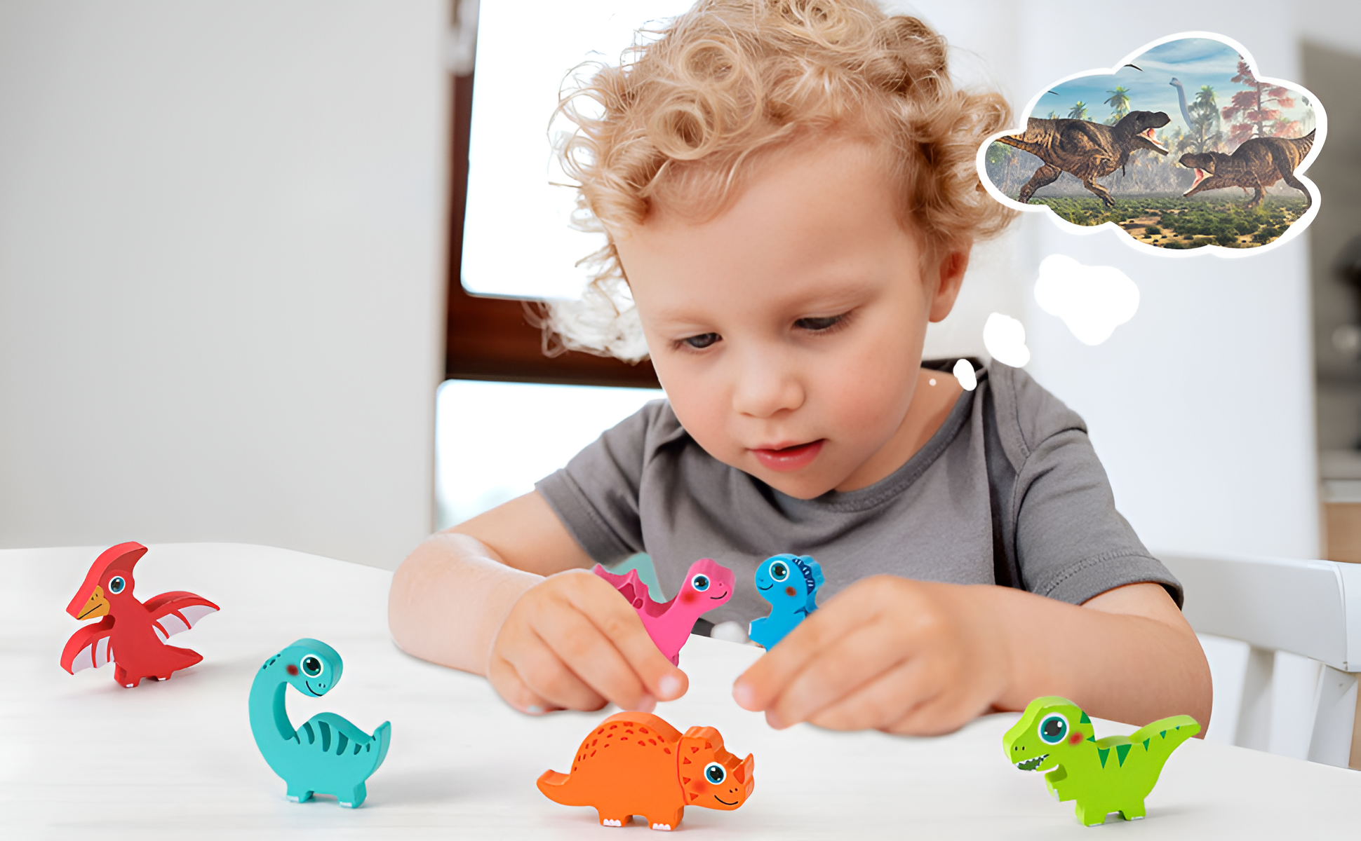 Rompecabezas de Dinosaurio con Huevos Montessori