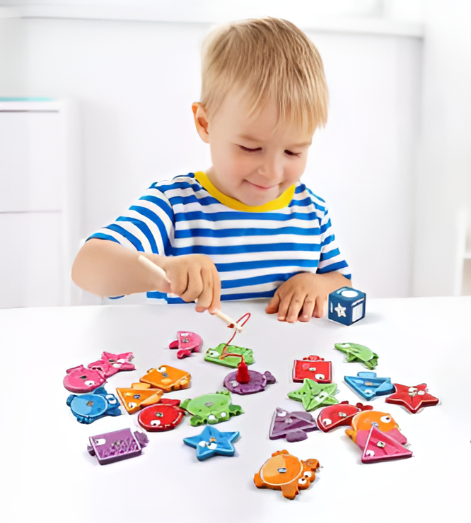 Juego de Atrapar y Emparejar Peces Montessori