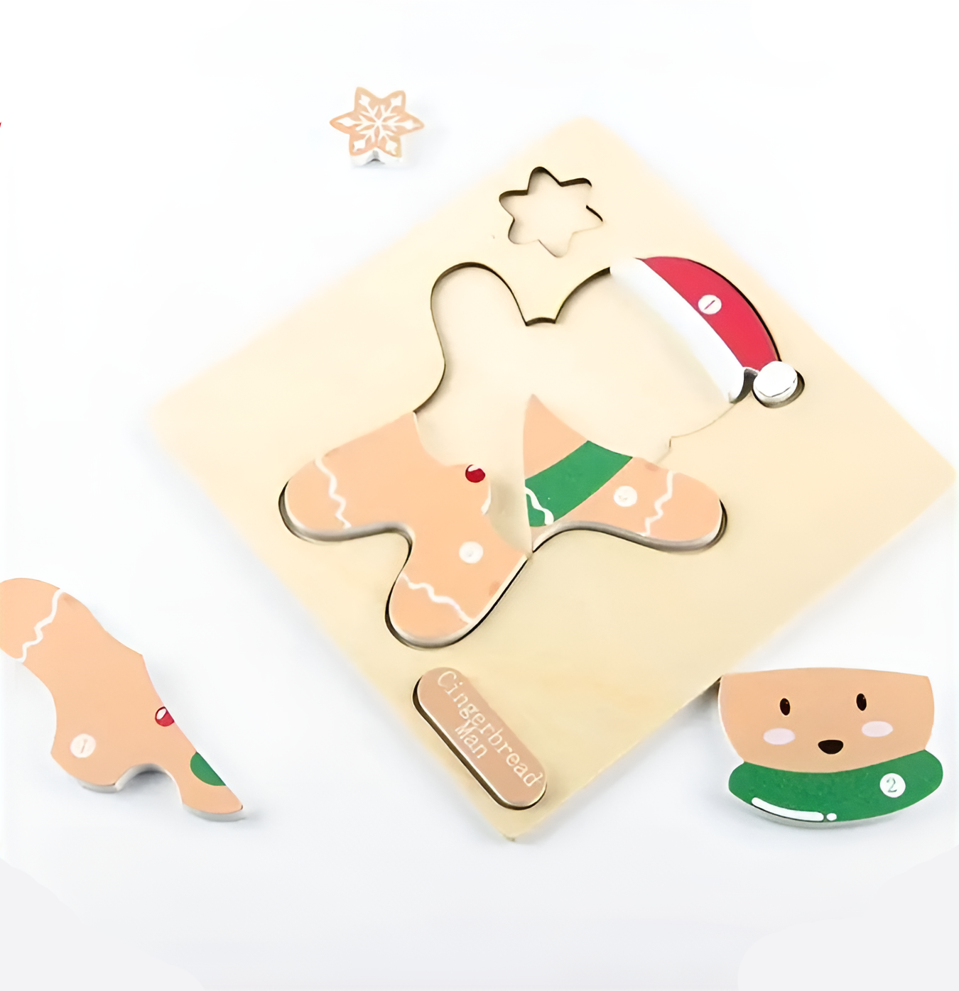 Puzzle di Natale in legno Montessori