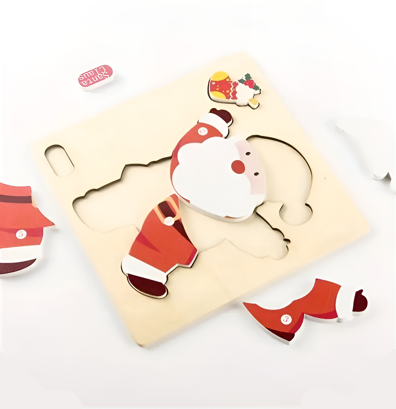 Puzzle di Natale in legno Montessori