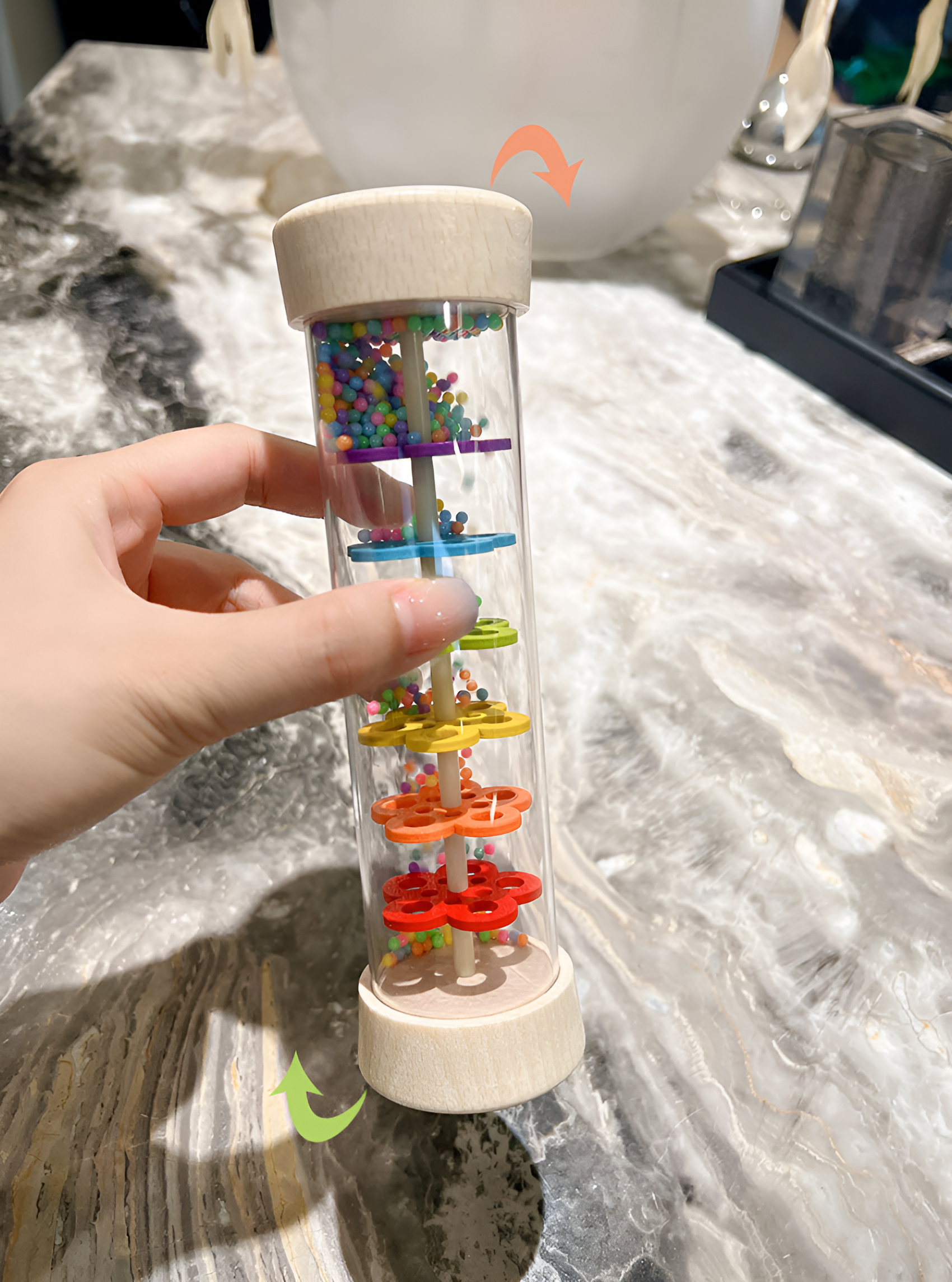 Sonaglio in legno Montessori per bambini piccoli