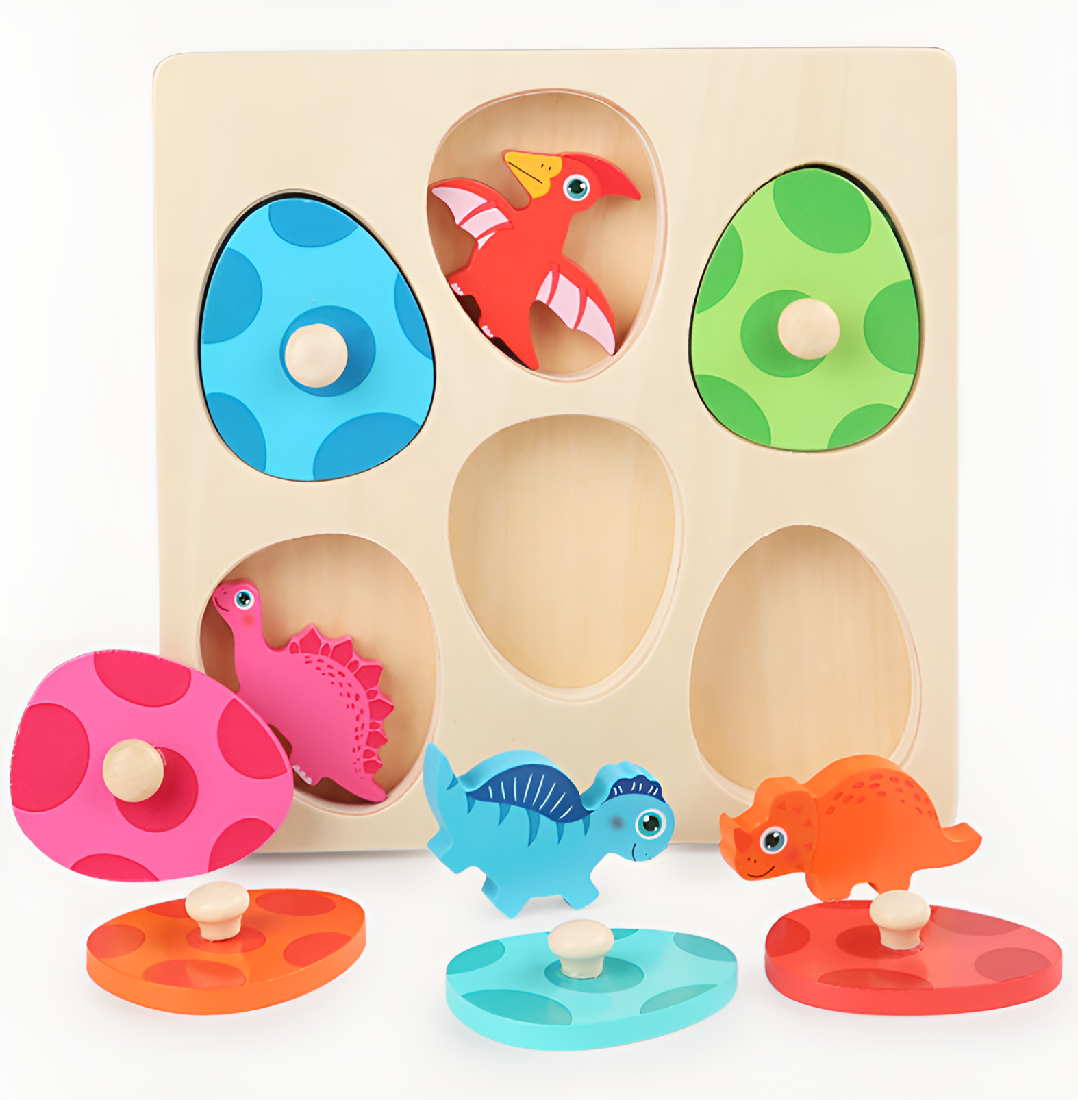 Rompecabezas de Dinosaurio con Huevos Montessori