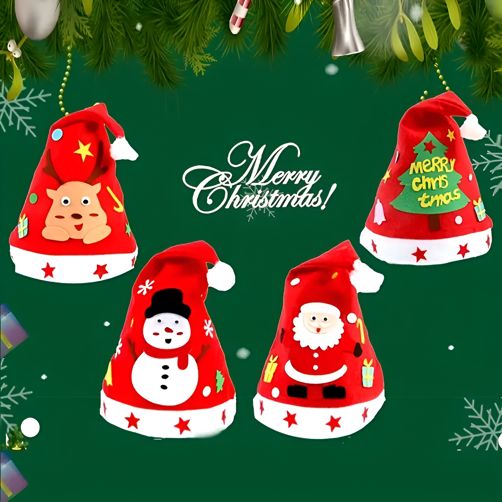 Sombrero Navideño DIY Montessori (Paquete de 8)