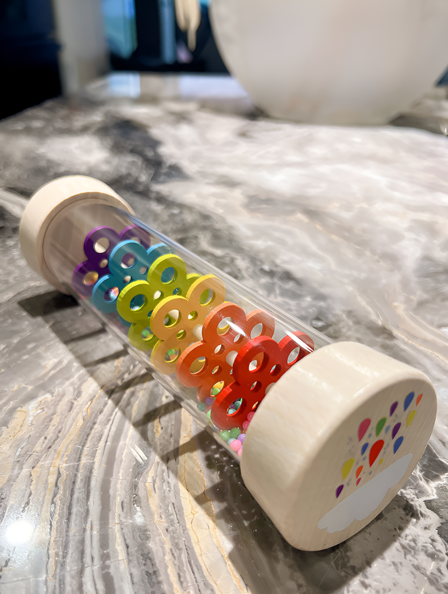 Sonaglio in legno Montessori per bambini piccoli