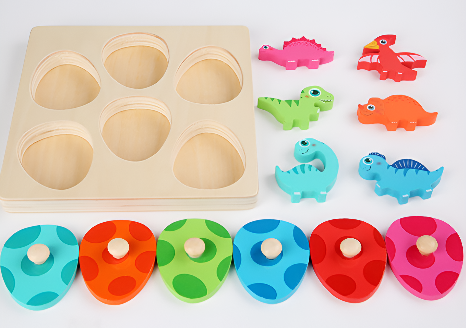 Rompecabezas de Dinosaurio con Huevos Montessori