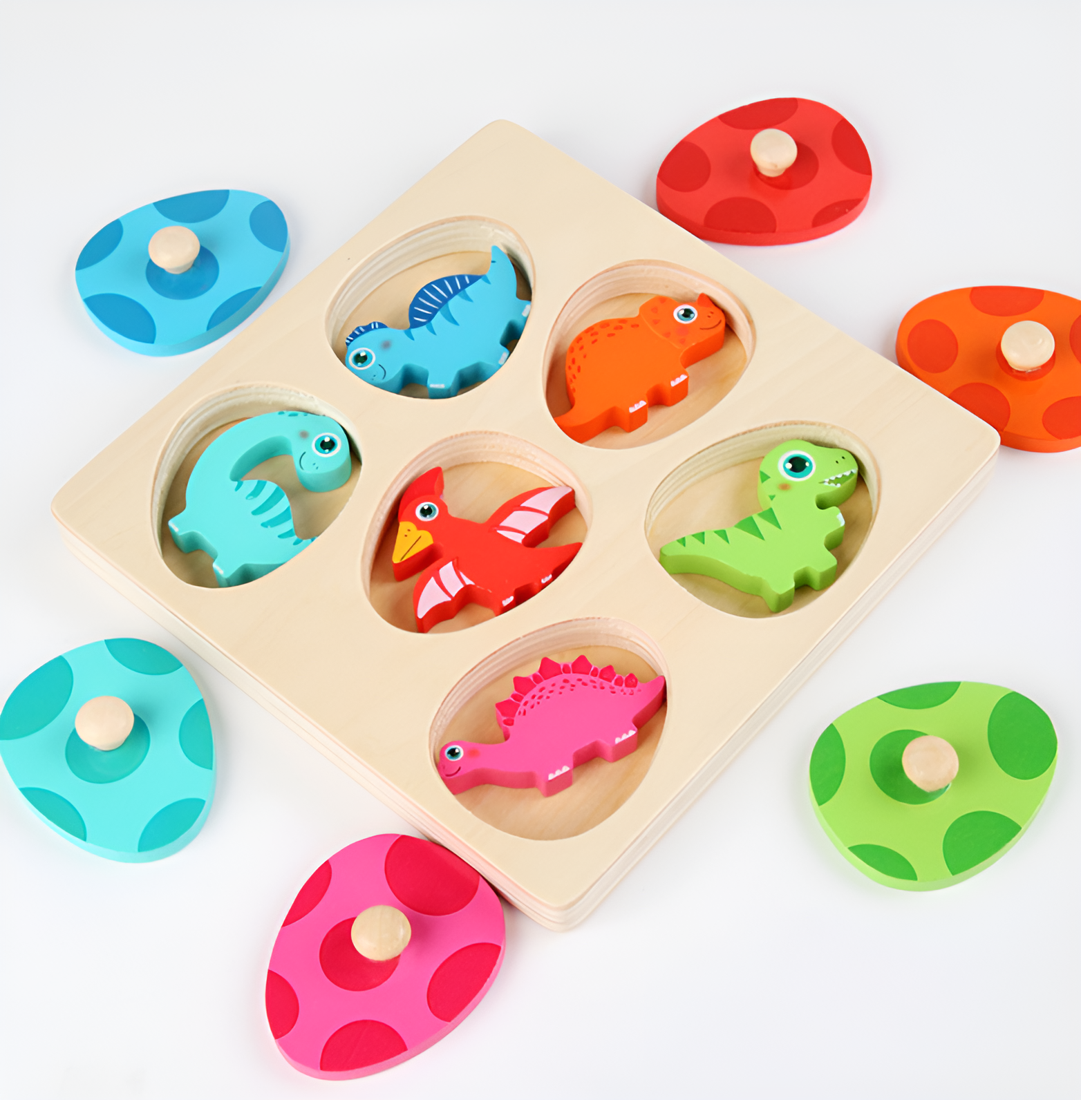 Rompecabezas de Dinosaurio con Huevos Montessori