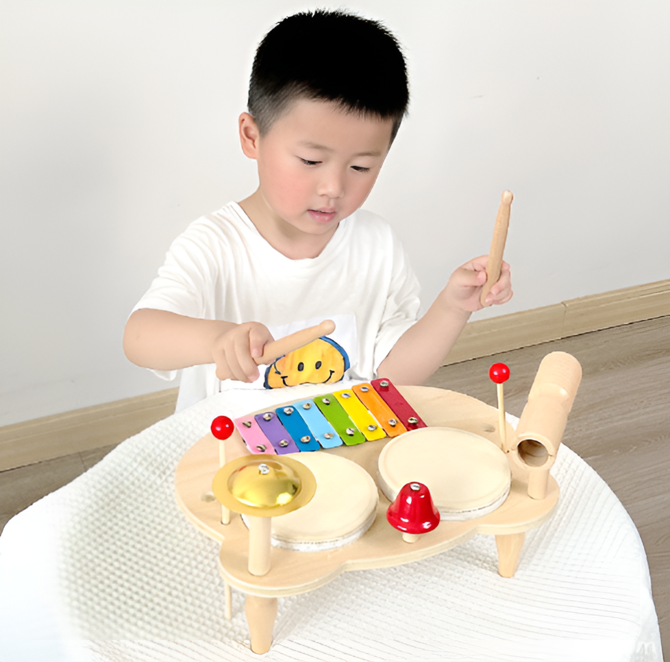 Juego de Tambores de Madera Montessori