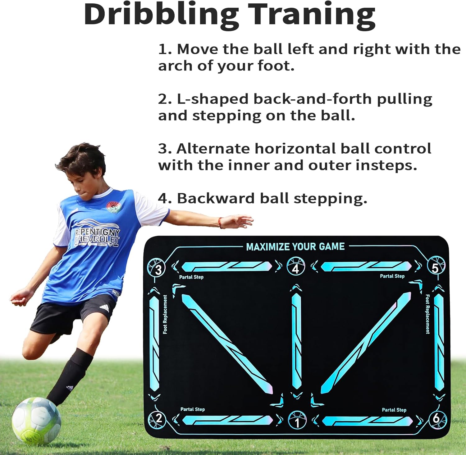 A child's best friend - Football training mat for all levels Non-slip & quiet