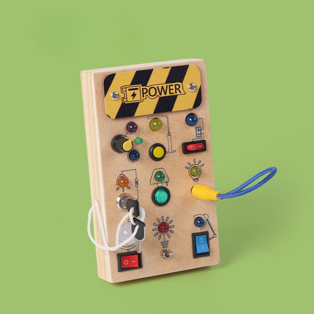 Busy Board Montessori Wooden Toddler LED Sensory Toy