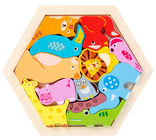 Rompecabezas de madera 3D Montessori
