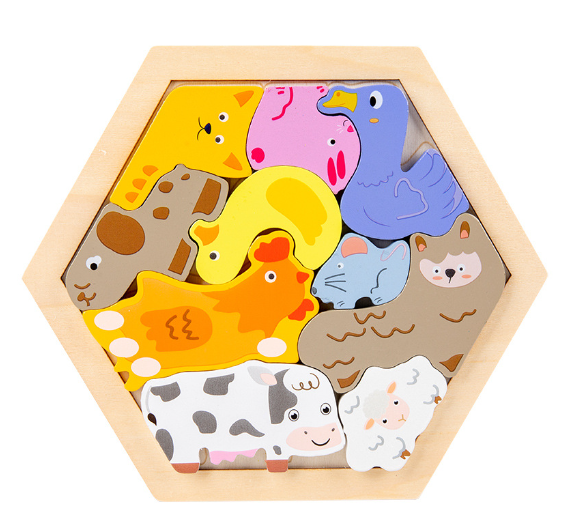 Puzzle 3D in Legno Montessori