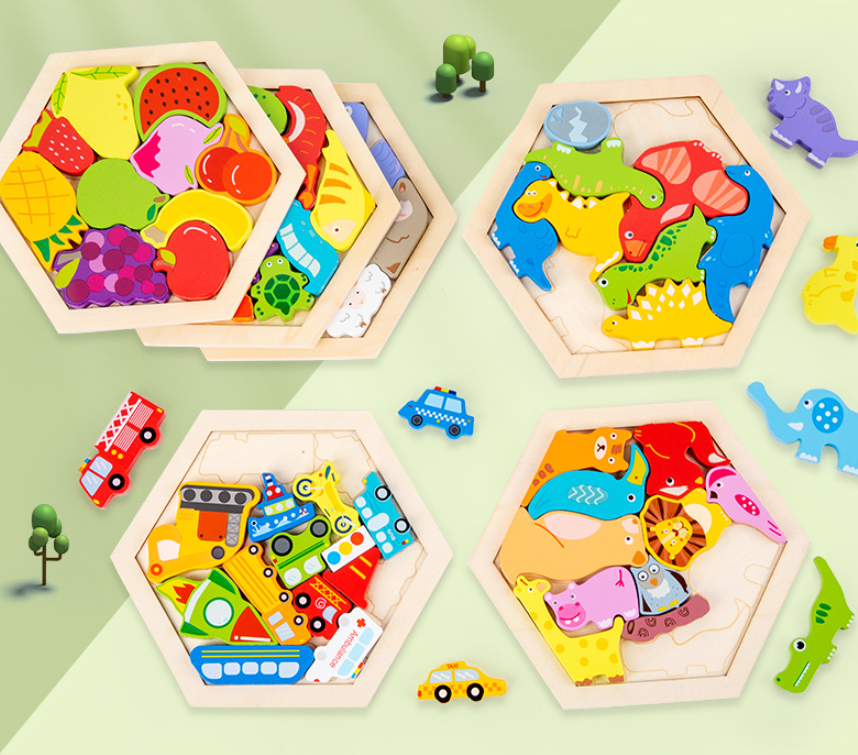 Puzzle 3D in Legno Montessori