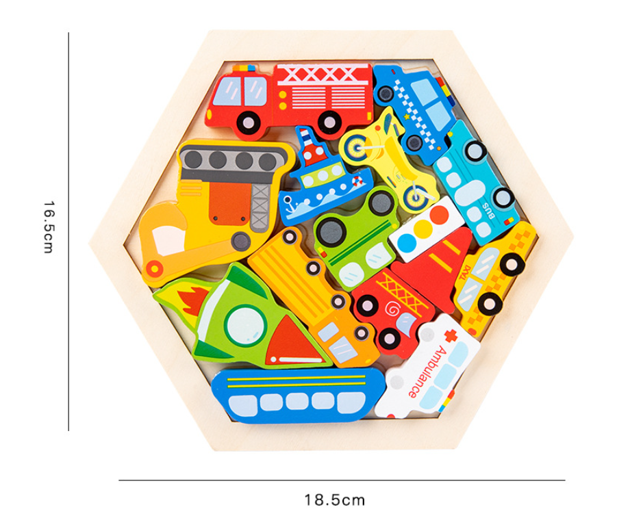 Puzzle 3D in Legno Montessori