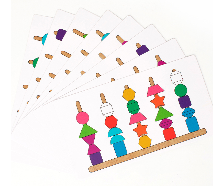 Impilatore di perline arcobaleno Montessori