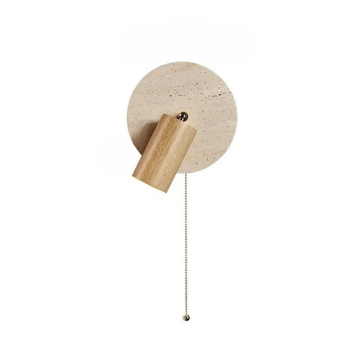 Modern Travertine Wood Rotatable Wall Sconce LED 1-Light