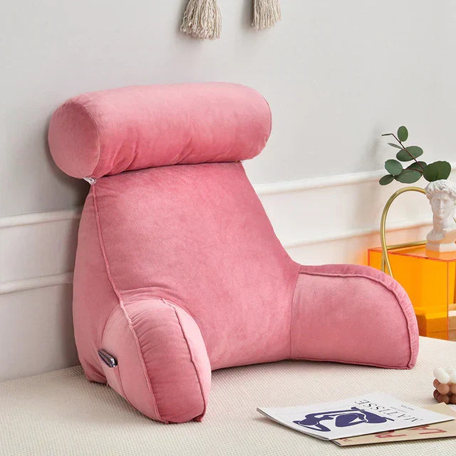 Reading Pillow with Arms – Backrest Support Cushion for Bed & Couch