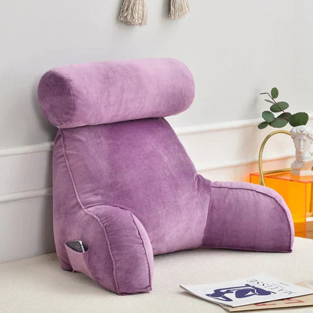 Reading Pillow with Arms – Backrest Support Cushion for Bed & Couch